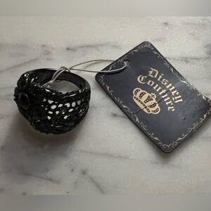 Disney Couture 🍎 Snow White inspired Black & Silver Ring with Gems Y2K fashion